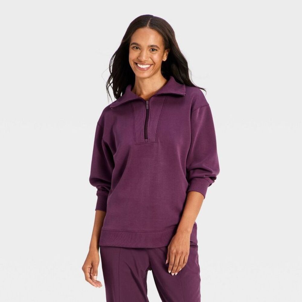 Women's Airy Sleek 1/2 Zip Pullover - All In Motion Dark Purple S